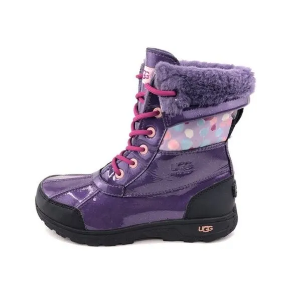 UGG Australia Butte Patent Leather Waterproof Winter Boots Kids 4