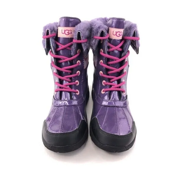 UGG Australia Butte Patent Leather Waterproof Winter Boots Kids 4