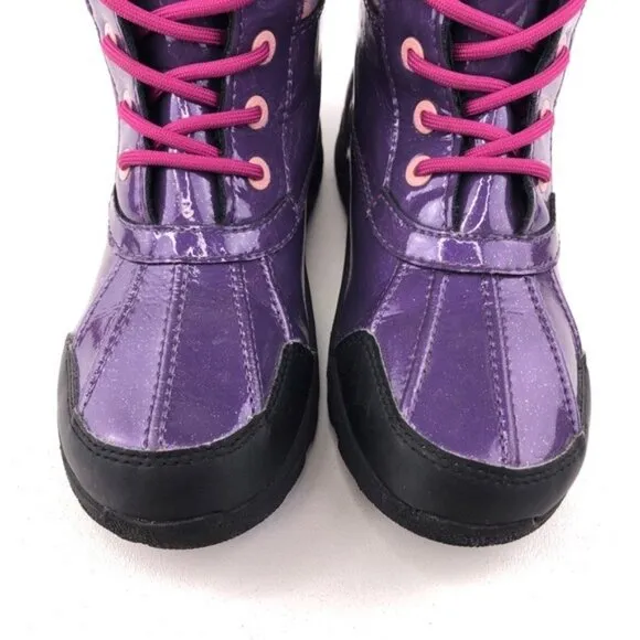 UGG Australia Butte Patent Leather Waterproof Winter Boots Kids 4