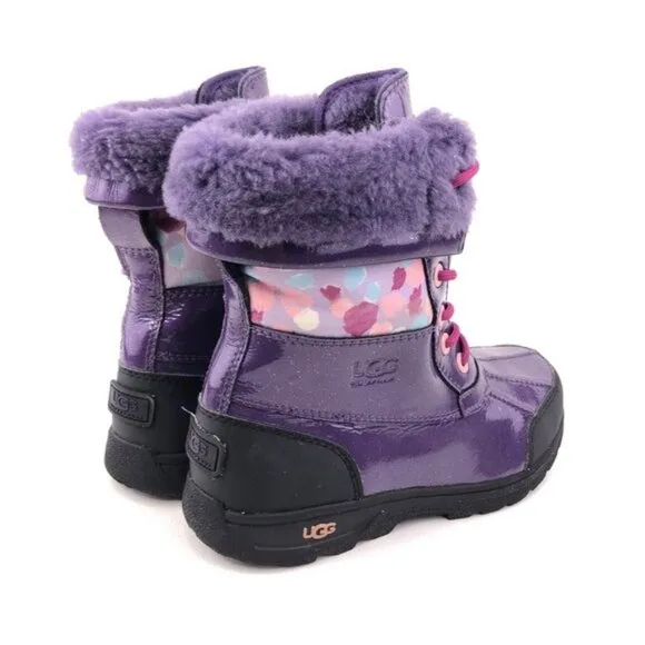 UGG Australia Butte Patent Leather Waterproof Winter Boots Kids 4