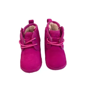 UGG Baby Boots Rock Rose Suede Sherpa lined Velcro Size 2/3 New