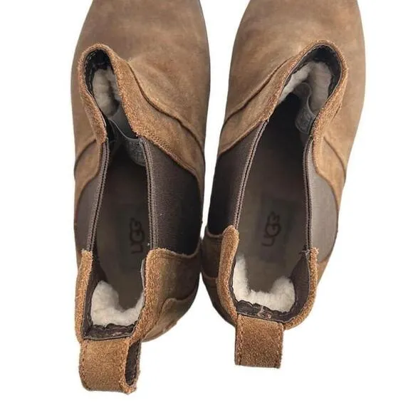 UGG Bonham Boots Chelsea boots brown slip on booties mountain cottage sz 8.5