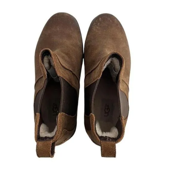 UGG Bonham Boots Chelsea boots brown slip on booties mountain cottage sz 8.5