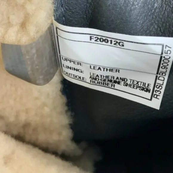 UGG Boots Size 7M Black Tall Two Toned Leather Cydnee Lined Distressed
