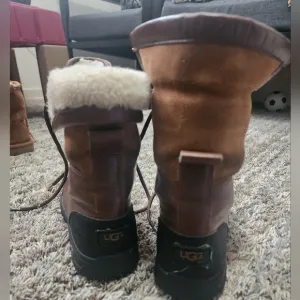 UGG Brown and Black Boots with Shearling Lining