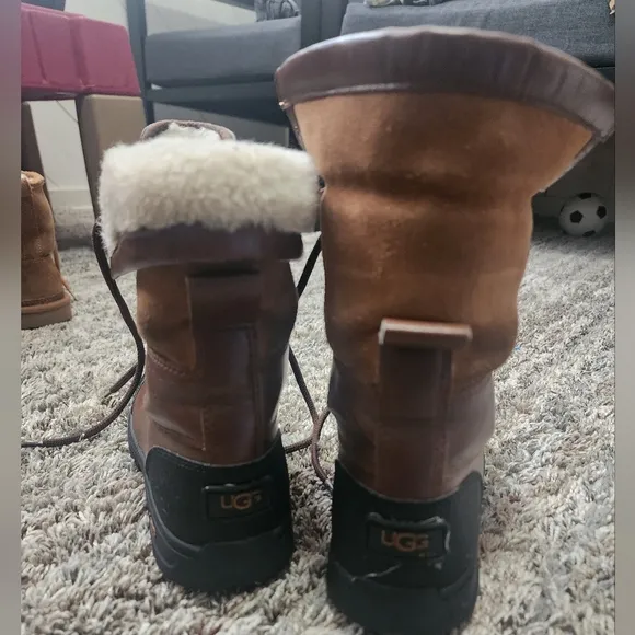 UGG Brown and Black Boots with Shearling Lining