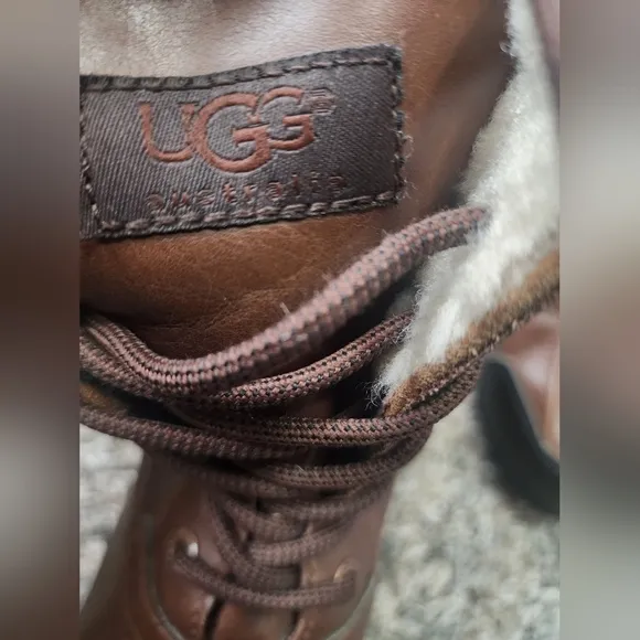 UGG Brown and Black Boots with Shearling Lining