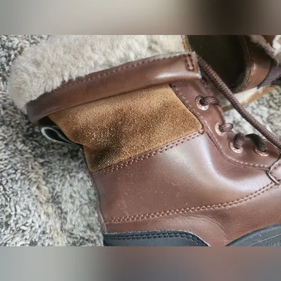 UGG Brown and Black Boots with Shearling Lining