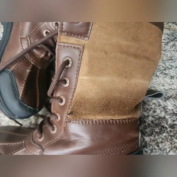 UGG Brown and Black Boots with Shearling Lining