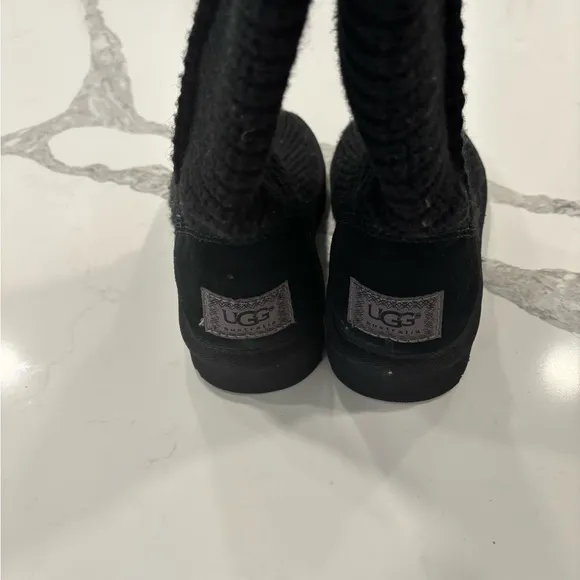 Ugg Cardy‎ Knit Sweater Boots BlackSize 7
