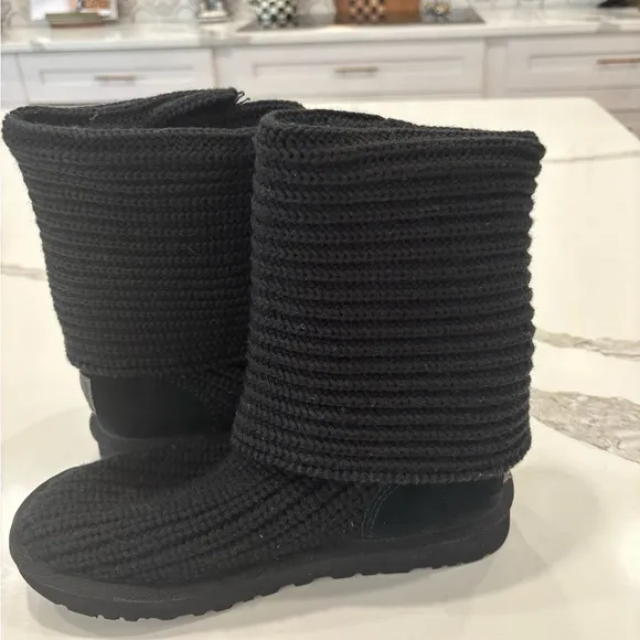 Ugg Cardy‎ Knit Sweater Boots BlackSize 7