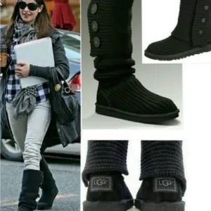 Ugg Cardy‎ Knit Sweater Boots BlackSize 7