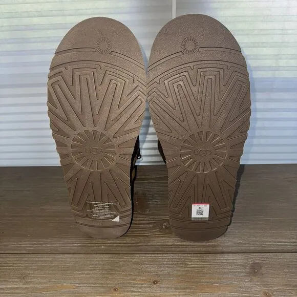 UGG CHESTNUT‎ SUEDE CLASSIC DIPPER 2&quot; PLATFORM BOOTS, WOMEN US 11 ~NEW 1144031
