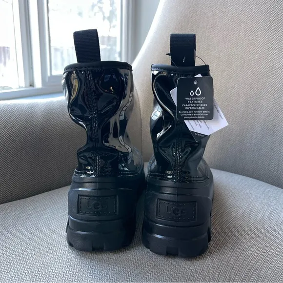 UGG Classic Brellah Mini Boots Jet Black Kids Rubberized Waterproof