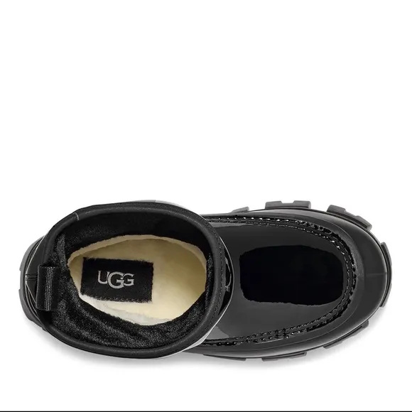 UGG Classic Brellah Mini Boots Jet Black Kids Rubberized Waterproof