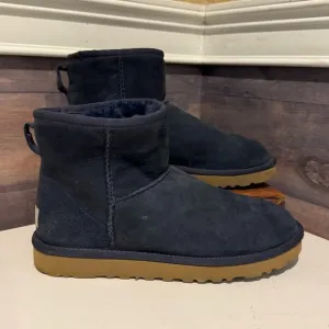 UGG Classic Mini  II Eve Blue Suede Sheepskin Women’s  Boots Size  US 7 5854