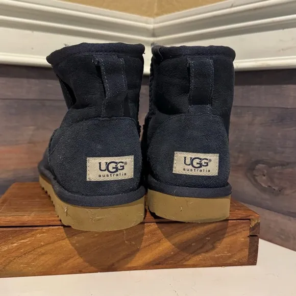 UGG Classic Mini  II Eve Blue Suede Sheepskin Women’s  Boots Size  US 7 5854