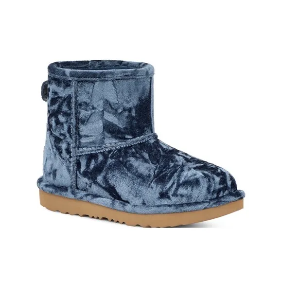 UGG Classic Mini II Velvet Boot Ocean Blue NEW13 toddler 4 big girl