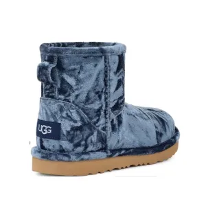 UGG Classic Mini II Velvet Boot Ocean Blue NEW13 toddler 4 big girl