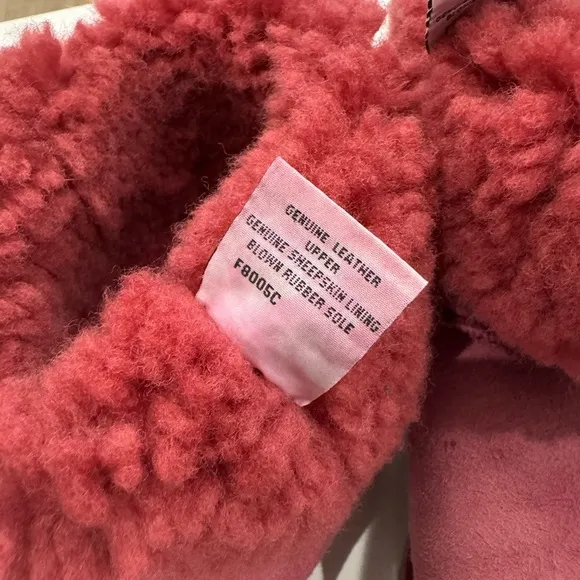 UGG Classic Short Boots 8 Pink Sheepskin Suede Slip-On Warm Winter Booties