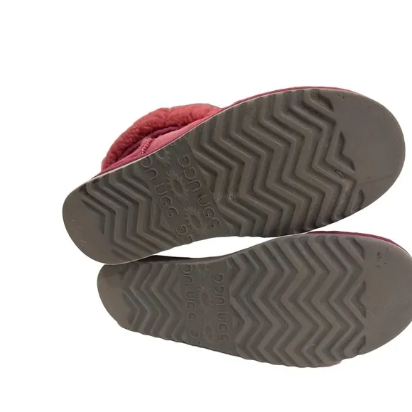 UGG Classic Short Boots 8 Pink Sheepskin Suede Slip-On Warm Winter Booties