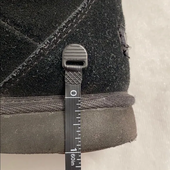 UGG Downtown black suede gray shearling boots 6
