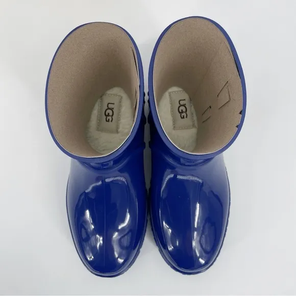Ugg Drizlita Rain Boots Blue Sherpa Lined Waterproof Shoes Boys Girls Unisex