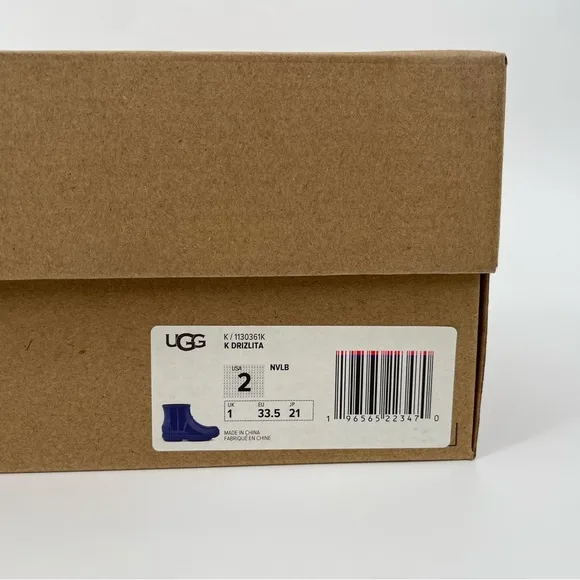 Ugg Drizlita Rain Boots Blue Sherpa Lined Waterproof Shoes Boys Girls Unisex