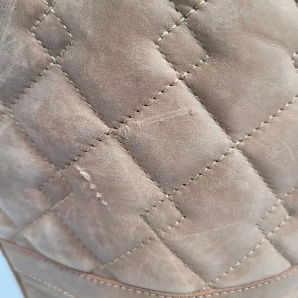 Ugg Elsa Women's Quilted Tall Leather Lace-Up Boots S/N1013484 US Size 8.5
