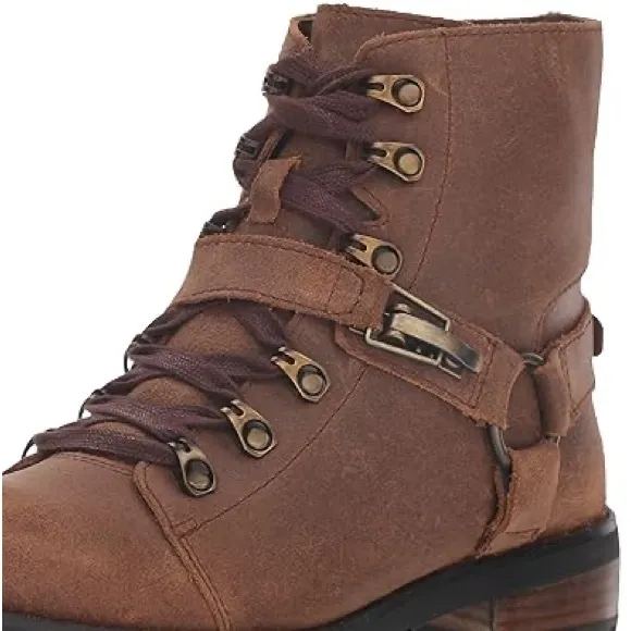 UGG FRITZI LACE-UPWATERPROOF LEATHERSHEEPSKIN ANKLE BLACK BOOTS EUR 42 US 11