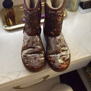 UGG Gold and Brown Winter Rain Boots