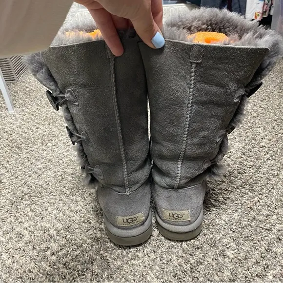 UGG Gray Fur-Lined Boots women’s size 6