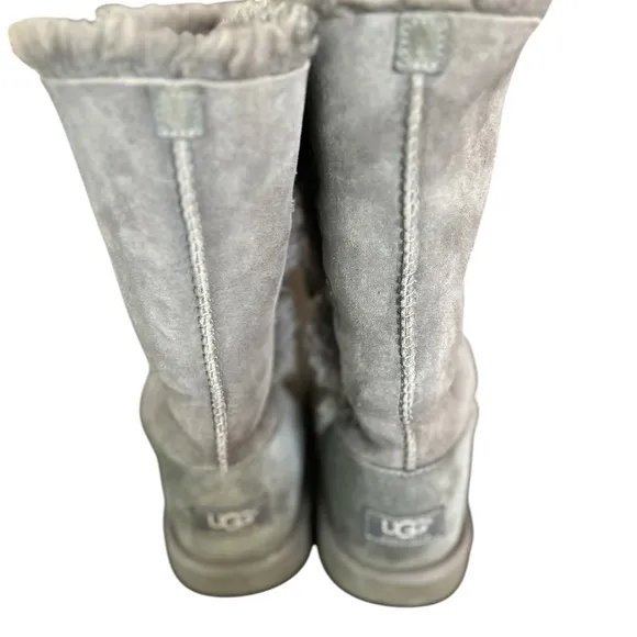 UGG Kids Gray Boots with Button Detail