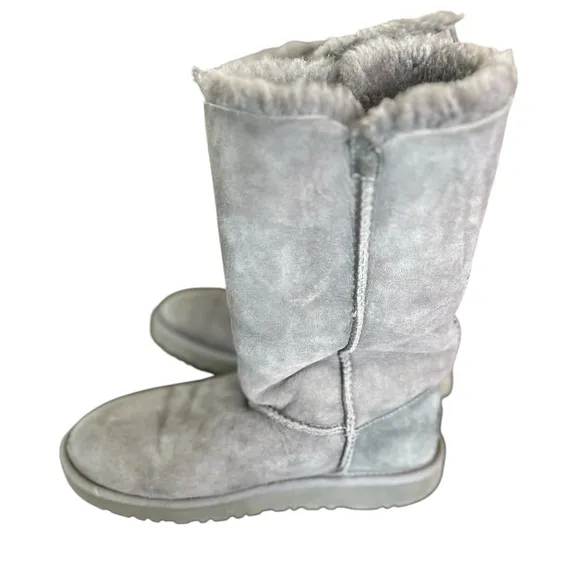 UGG Kids Gray Boots with Button Detail
