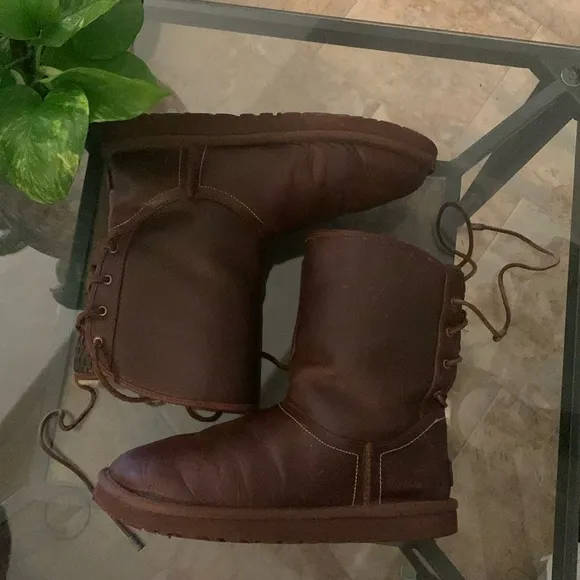 UGG Mariana Sheepskin Lined Leather Boots
