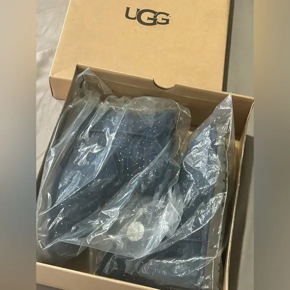UGG mini Bailey button Swarovski bling navy boots