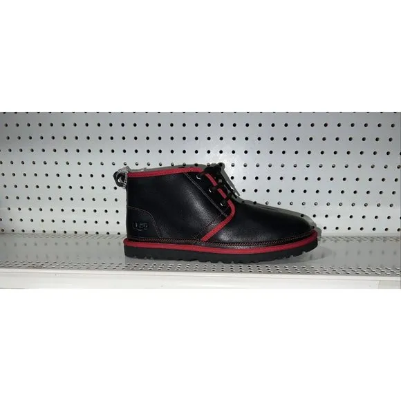 UGG Neumel Leather Mens Insulated Winter Snow Boots Size 11 Black Red 1133777
