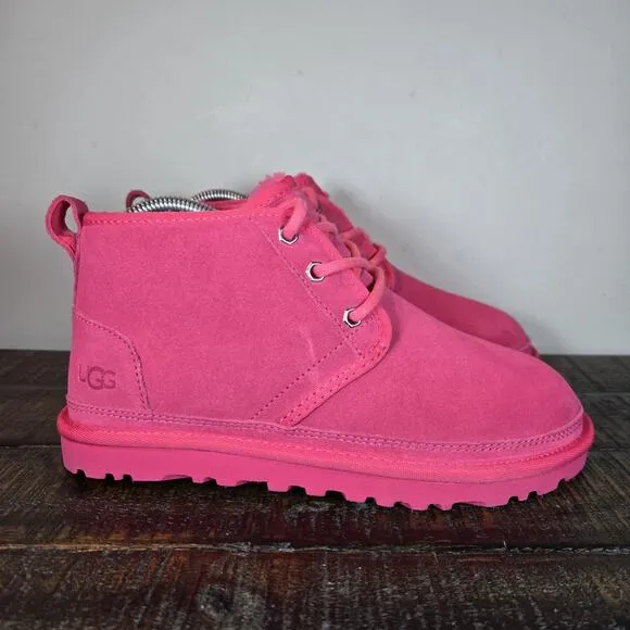 UGG Neumel Womens Size 6 Fuzzy Warm Chukka Boots Shoes Slippers Pink