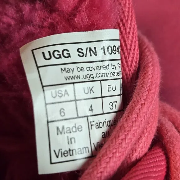 UGG Neumel Womens Size 6 Fuzzy Warm Chukka Boots Shoes Slippers Pink