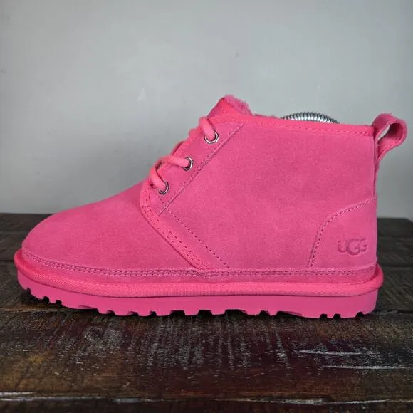 UGG Neumel Womens Size 6 Fuzzy Warm Chukka Boots Shoes Slippers Pink