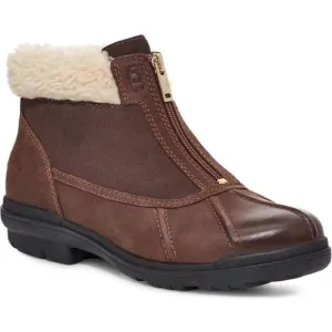 UGG NWOB Hagsburg Zip Brown Waterproof Ankle Boots