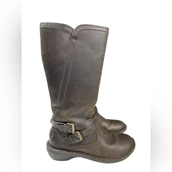 UGG Rosen Shearling Riding Boots - Brown Leather - Women’s Size 6