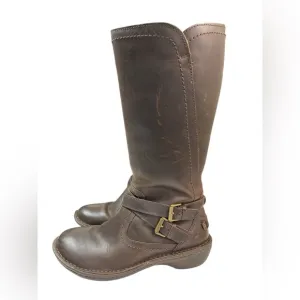 UGG Rosen Shearling Riding Boots - Brown Leather - Women’s Size 6