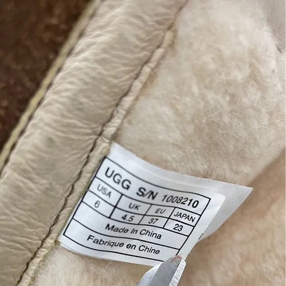 UGG Rosen Shearling Riding Boots - Brown Leather - Women’s Size 6