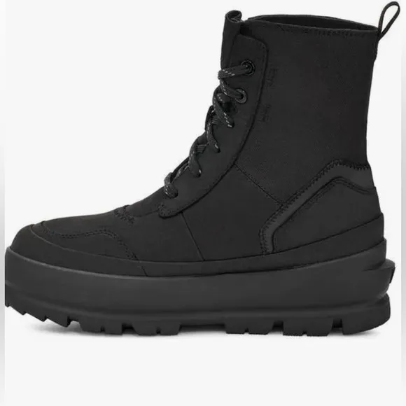 UGG - The Ugg Lug Black Lace-Up Combat Boot- New
