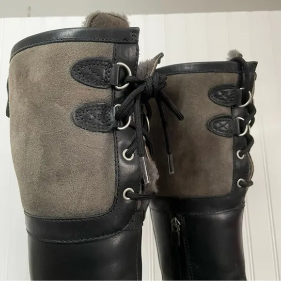 UGG Waterproof BELCLOUD Fleece Lace Up Knee Boots #3228