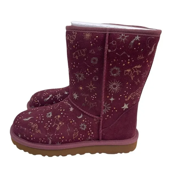 Ugg Wild Grape Classic Zodiac Short Suede Boots Women’s Size 6 Cozy Warm Classic