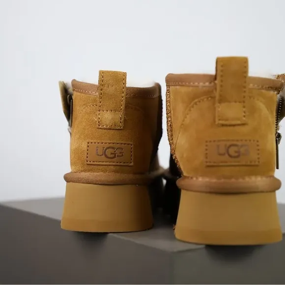 UGG Women's 2024 new zipper Ankle boots  warm cotton shoes- rapeseed