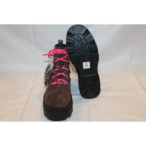 UGG WOMEN'S BRISBANE‎ SUEDE LACE UP PLATFORM WATERPROOF BOOTS BROWN SZ 9.5