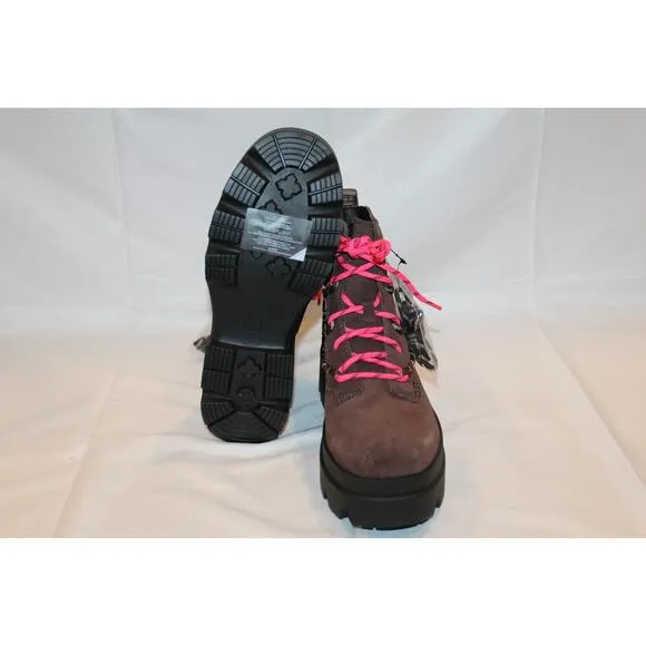 UGG WOMEN'S BRISBANE‎ SUEDE LACE UP PLATFORM WATERPROOF BOOTS BROWN SZ 9.5